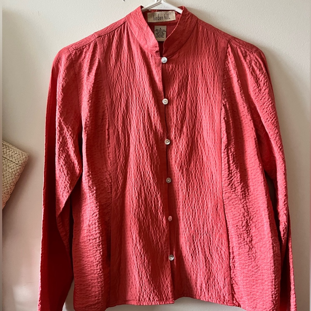 Silk Coral Blouse - Vintage Laurel Hill